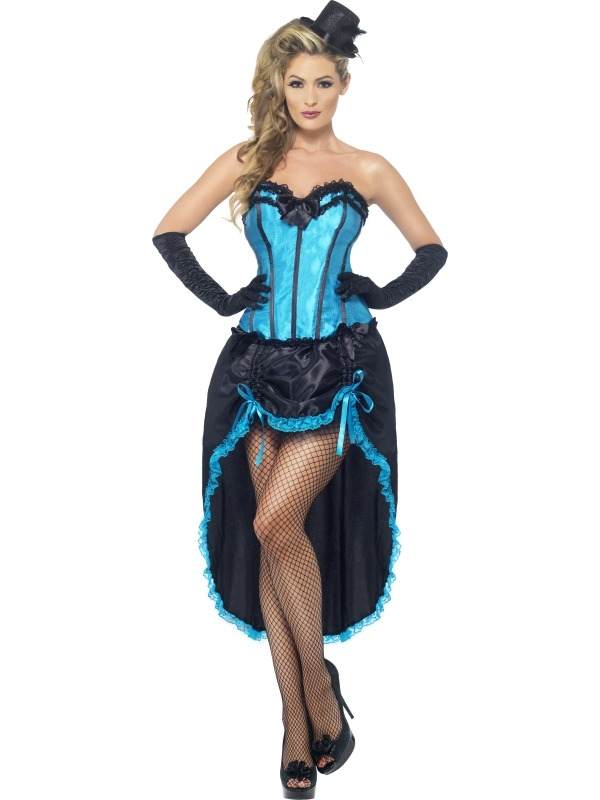 Burlesque Danseres Kostuum blauw