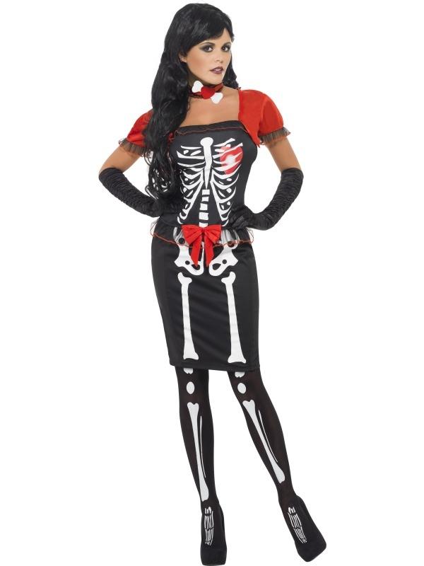 cijfer Slink Anoi Skeletten Dames Halloween Kostuum