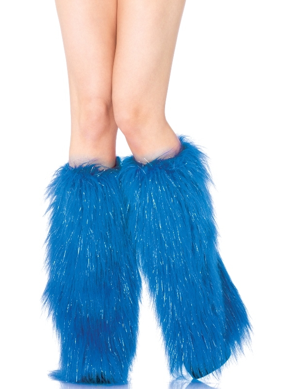 Pa kever Conform Furry blauwe Lurex beenwarmers