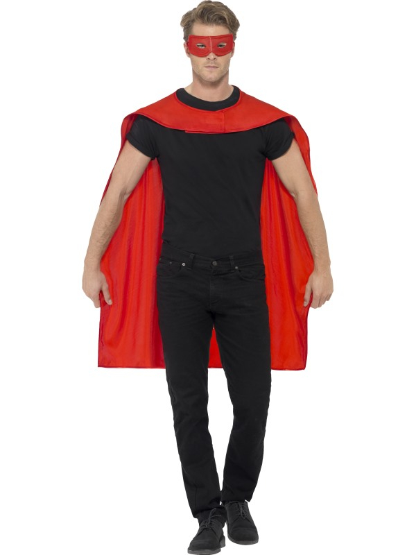 Superheld met rode Cape met Oogmasker
