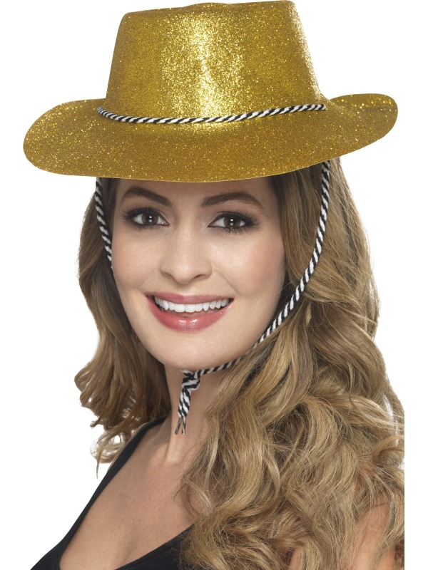 Gouden Glitter cowboy hoed