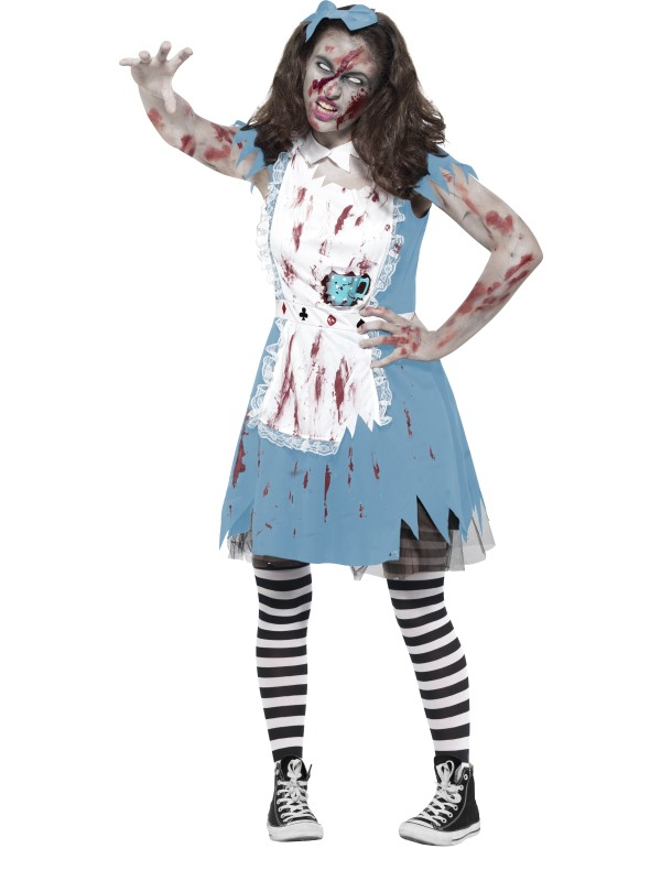 Zombie Alice in Wonderland Tiener Kostuum