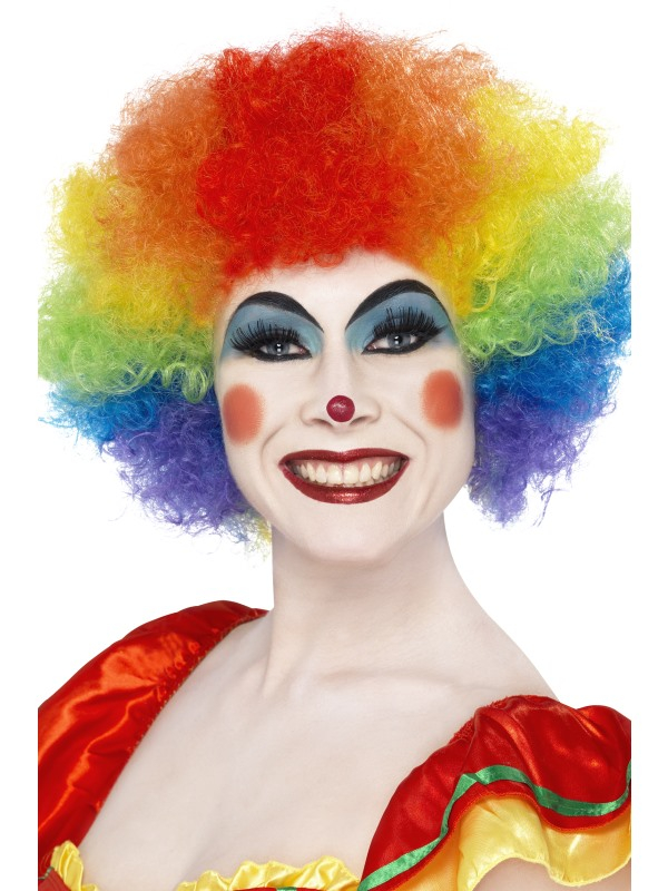Clown Pruik regenboog kleuren