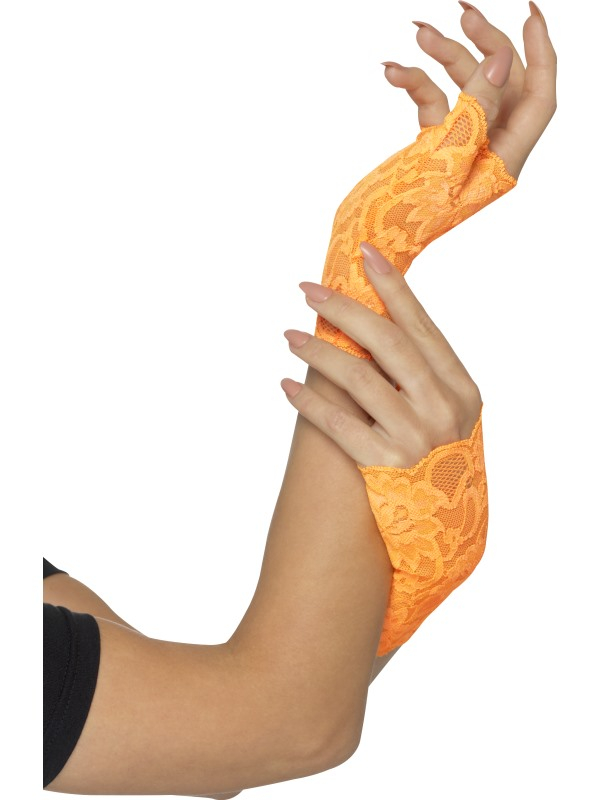 Jaren 80 vingerloze handschoenen Oranje