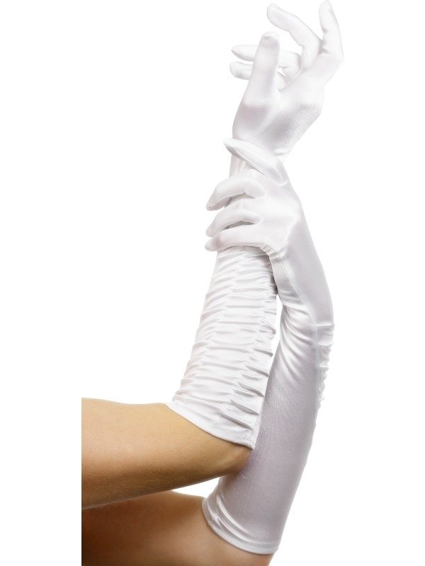 Lange Handschoenen wit 46cm