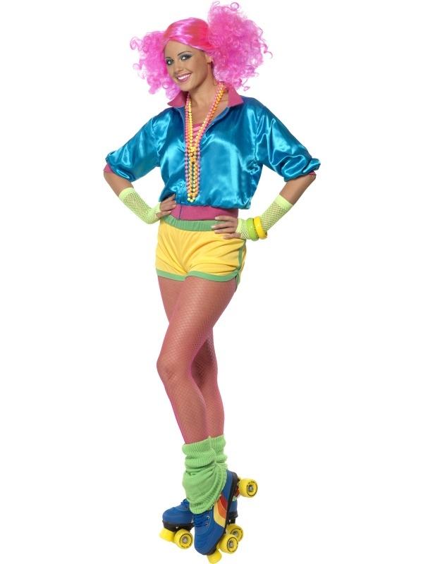 Skater Dames Girl Neon Kostuum
