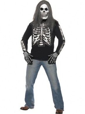 Shirt met Skeletten Print