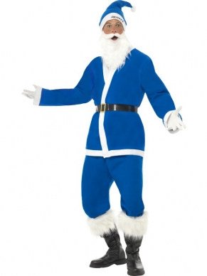 Kerstman Donkerblauw Wit