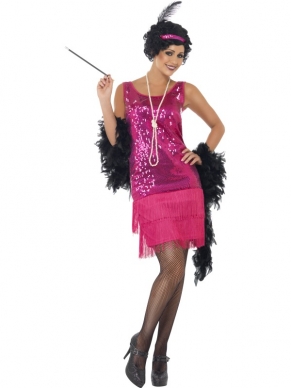 Flapper roze jaren 20 Kostuum