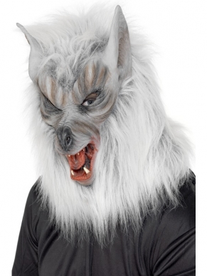 Weerwolf Masker zilver grijs