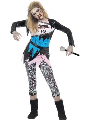 Zombie Popster kostuum tiener
