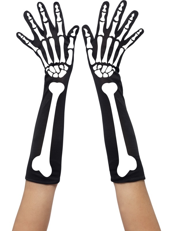Handschoenen met Skelet Print
