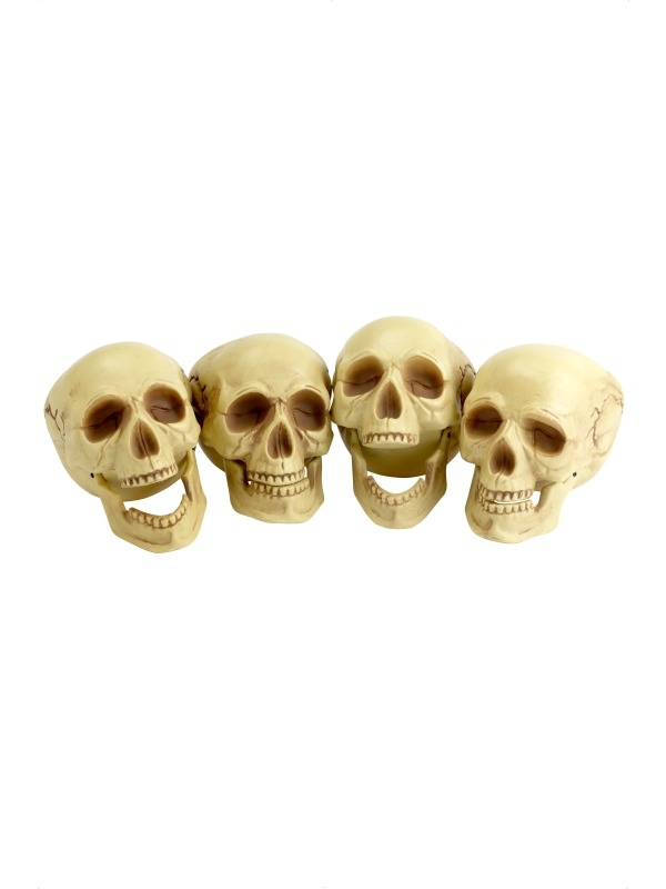 Halloween Versiering schedels 4 Stuks